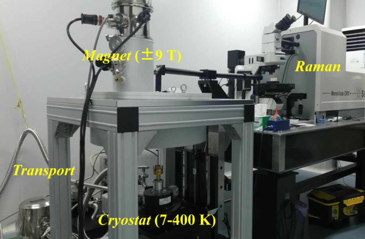 Integrated low-temperature, high-magnetic-field, and high-pressure physical property measurement system